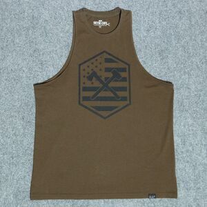 All American Roughneck AAR Seth Cut Army Green Gym Workout Tank Men's Medium USA